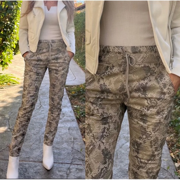 BEVY FLOG Pants - Bevy Flog Shely In Beige Python Print 24